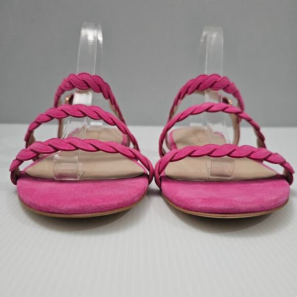 NEW Stuart Weitzman Twistie Sandal Flat Braided Strappy Pink Suede Size 10 - Picture 6 of 12